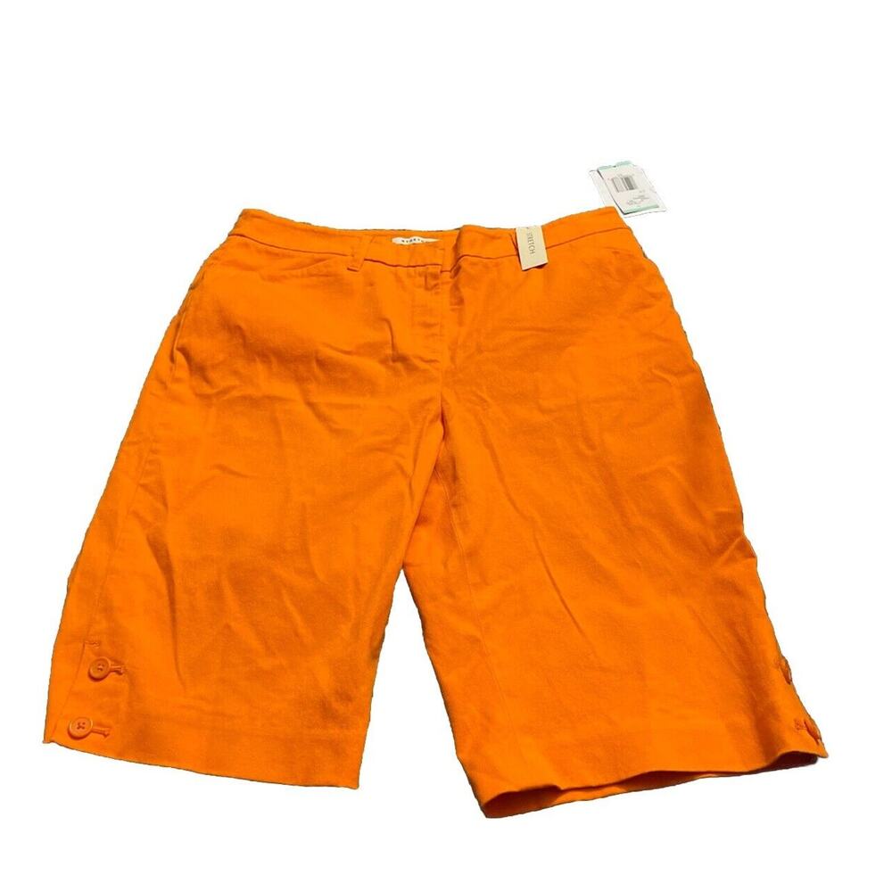 Jones New York Womens Orange Bermuda Shorts NWT Size 8 Summer Shorts Stretch